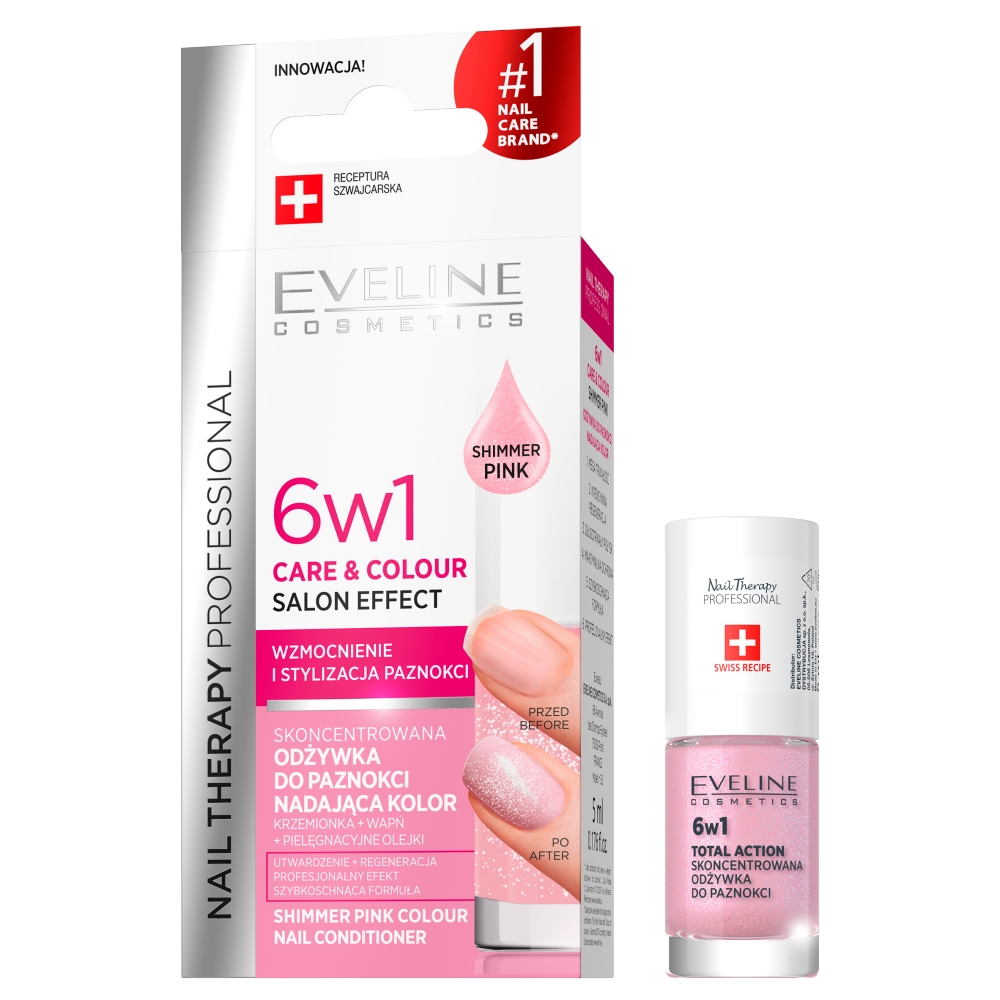 Nail Therapy Professional 6v1 Care & Colour Koncentrovaný Kondicionér Na Nechty Shimmer Pink 5ml