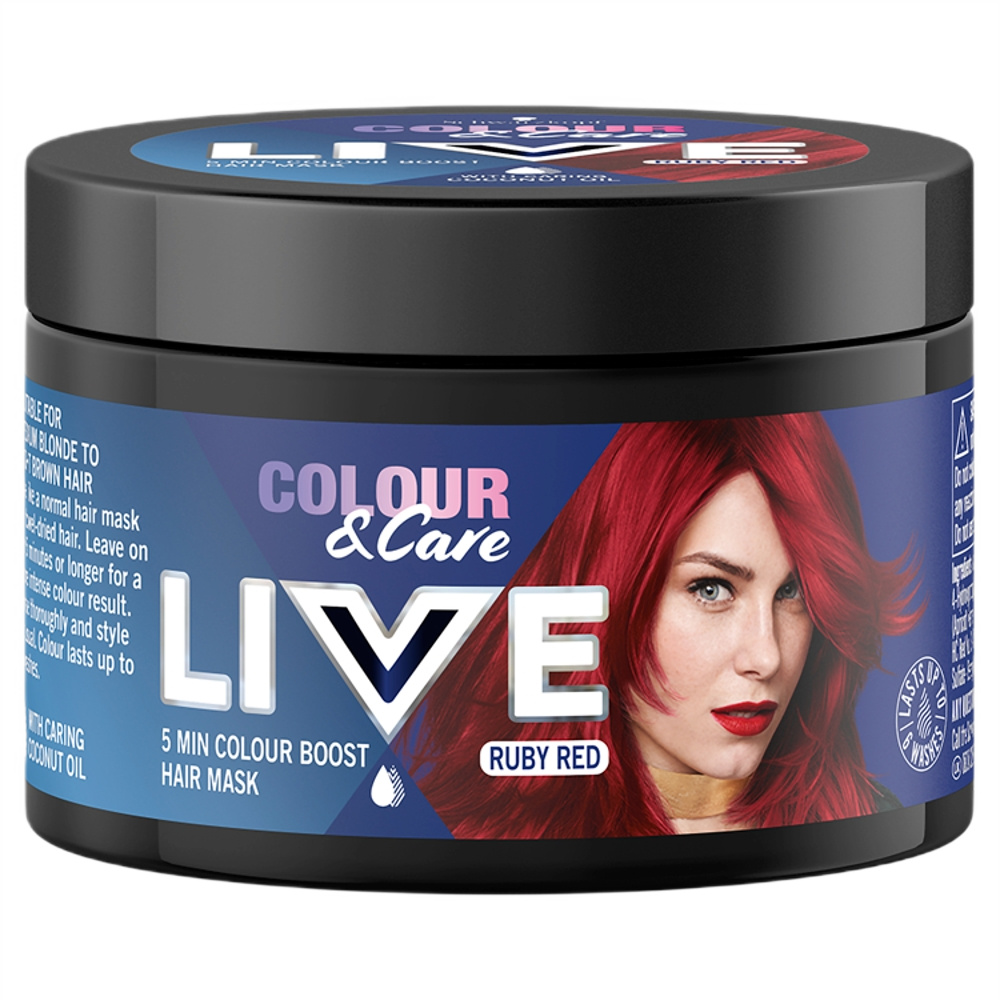 Live Colour&Care 5 Minútová Dymová A Ošetrujúca Maska Na Vlasy Ruby Red 150ml
