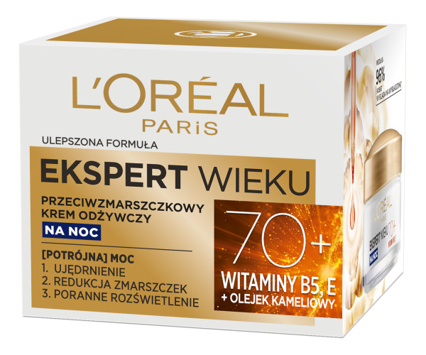 L'Oreal Paris, Age Expert 70+ Výživný Nočný Krém Proti Vráskam 50ml