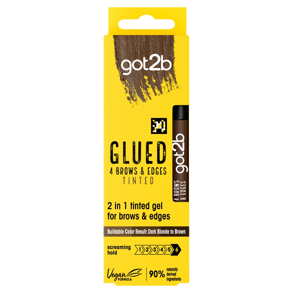 Glued 4 Brows & Edges Tónovaný Gél Na úPravu Obočia Hnedý 16ml