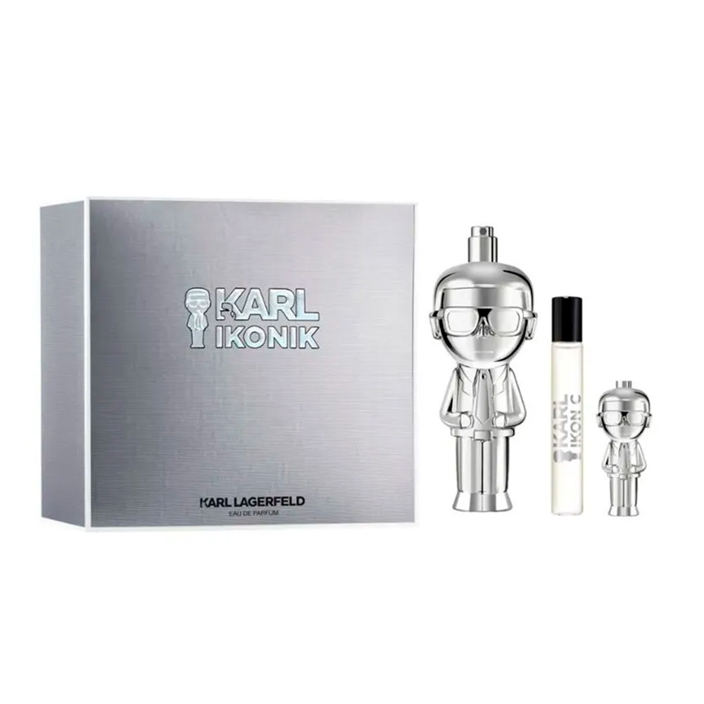 Karl Ikonik Pour Homme Sada Parfémovej Vody V Spreji 100 Ml + Parfémovej Vody V Spreji 7,5 Ml + Parfémovej Vody V Spreji 4,5 Ml