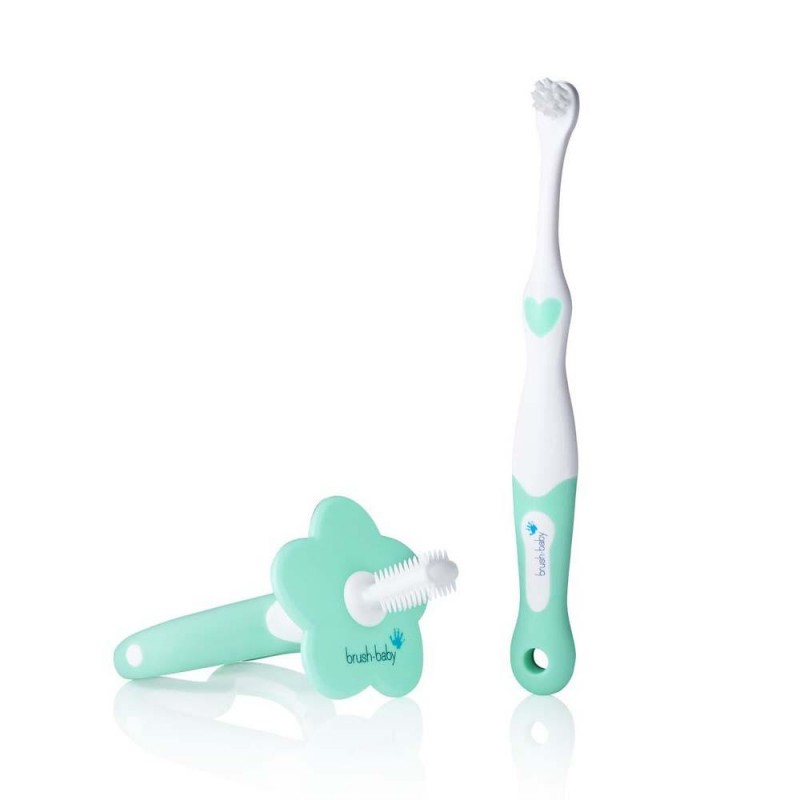 My FirstBrush & Teether Set Súprava Na Prerezávanie Zúbkov Pre Deti Od 0 Do 18 Rokov Mäta