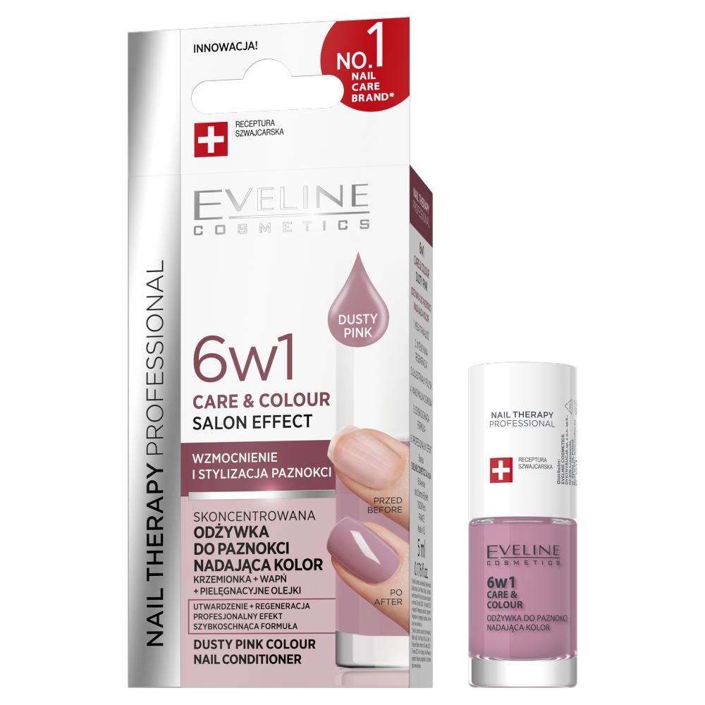 Nail Therapy Professional 6w1 Care & Colour Skoncentrowana Odżywka Do Paznokci Nadająca Kolor Dusty Pink 5ml