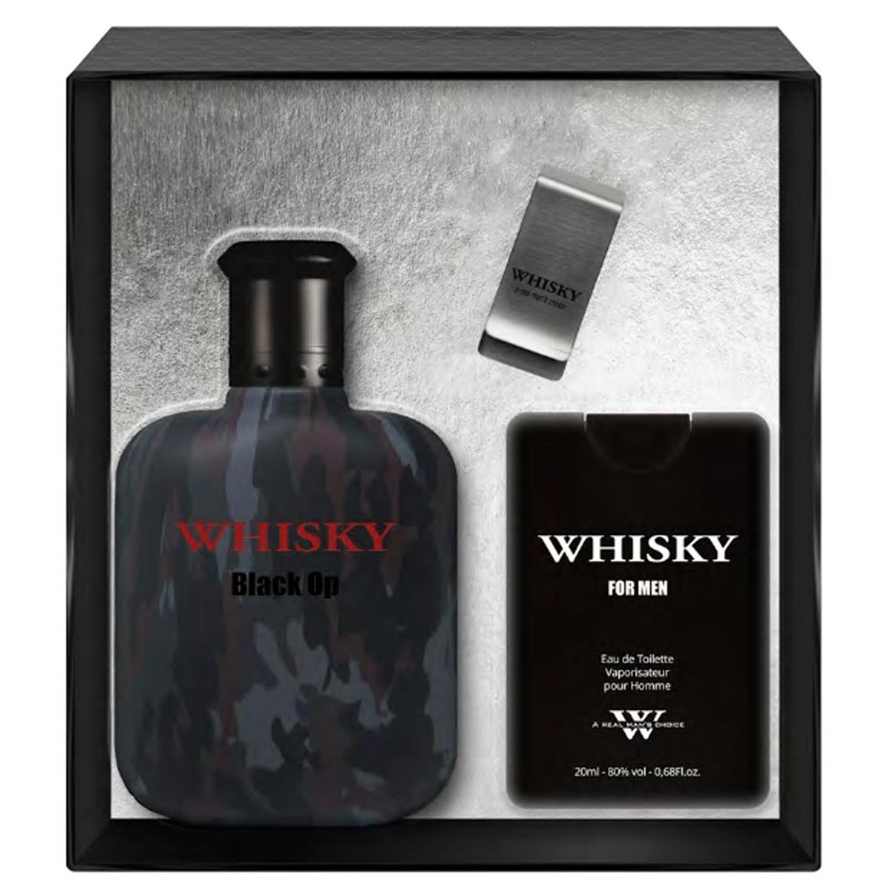 Whisky Black Op Set Toaletná Voda V Spreji 100 Ml + Toaletná Voda V Spreji 20 Ml + Spona Na Poznámky