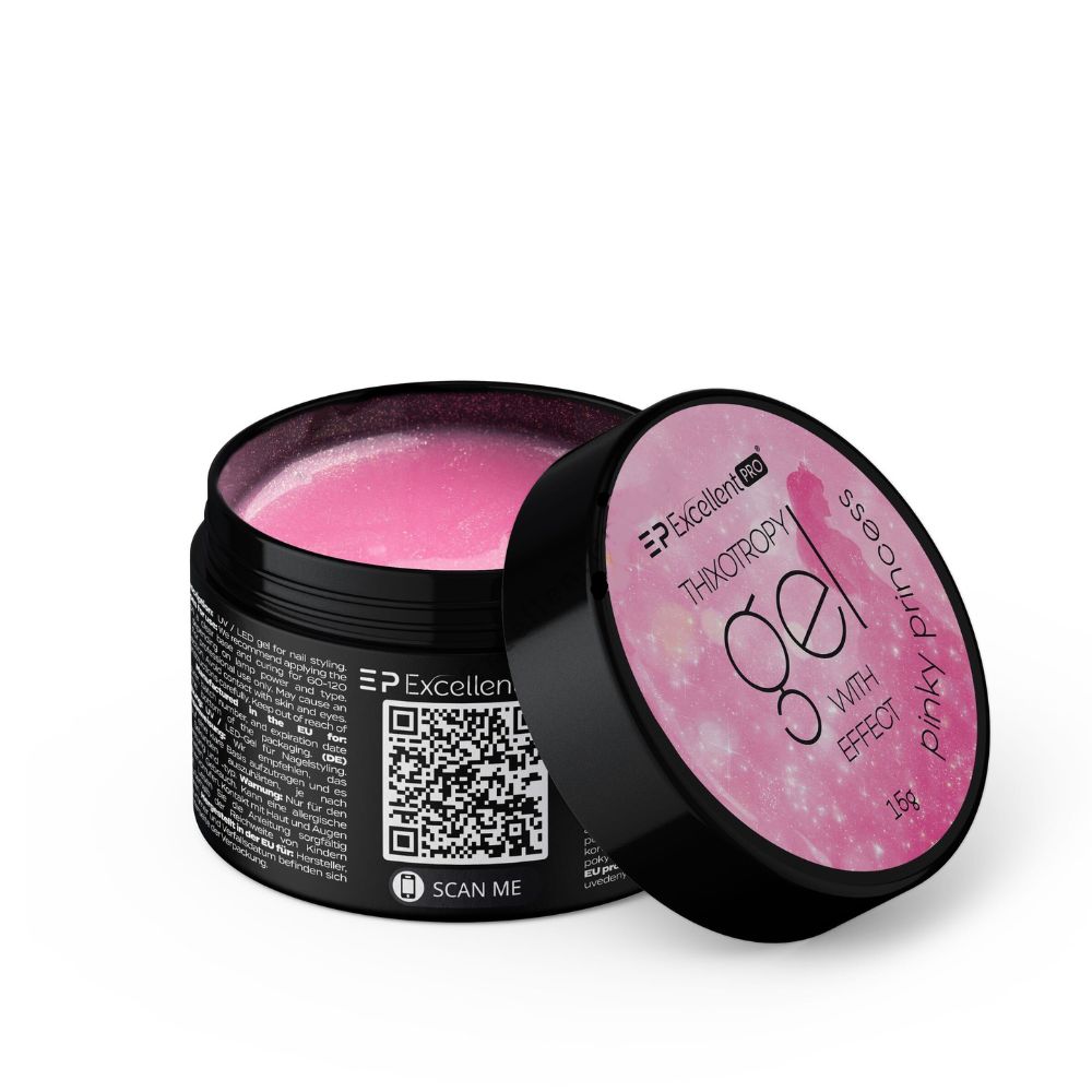 Thixotropy Gel With Effect Pinky Princess 15g Thixotropný Gél S Efektom Na Budovanie Nechtov Pinky Princess 15 G