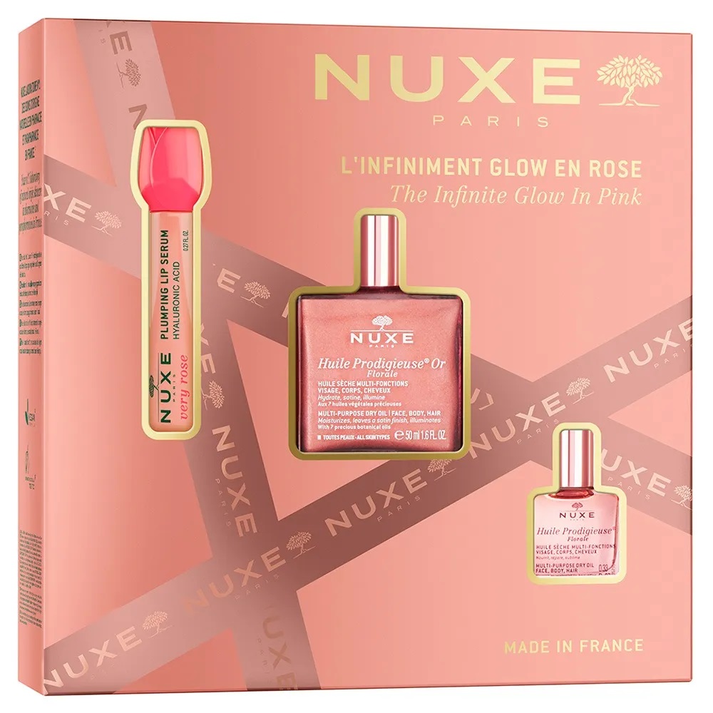 Zestawy Prezentowe Dla Kobiet Súprava The Infinite Glow In Pink Suchý Olej S čIastočkami 50ml + Hydratačné Sérum Na Zväčšenie Pier 8ml + Suchý Olej 10ml