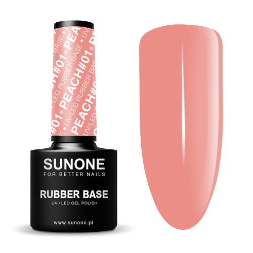 _UV/LED Gel Polish Color Rubber Base Hybridný Lak Peach 01 5ml