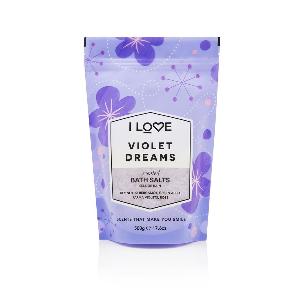 Vonné Soli Do Kúpeľa Upokojujúca A Relaxačná Soľ Do Kúpeľa Violet Dreams 500g