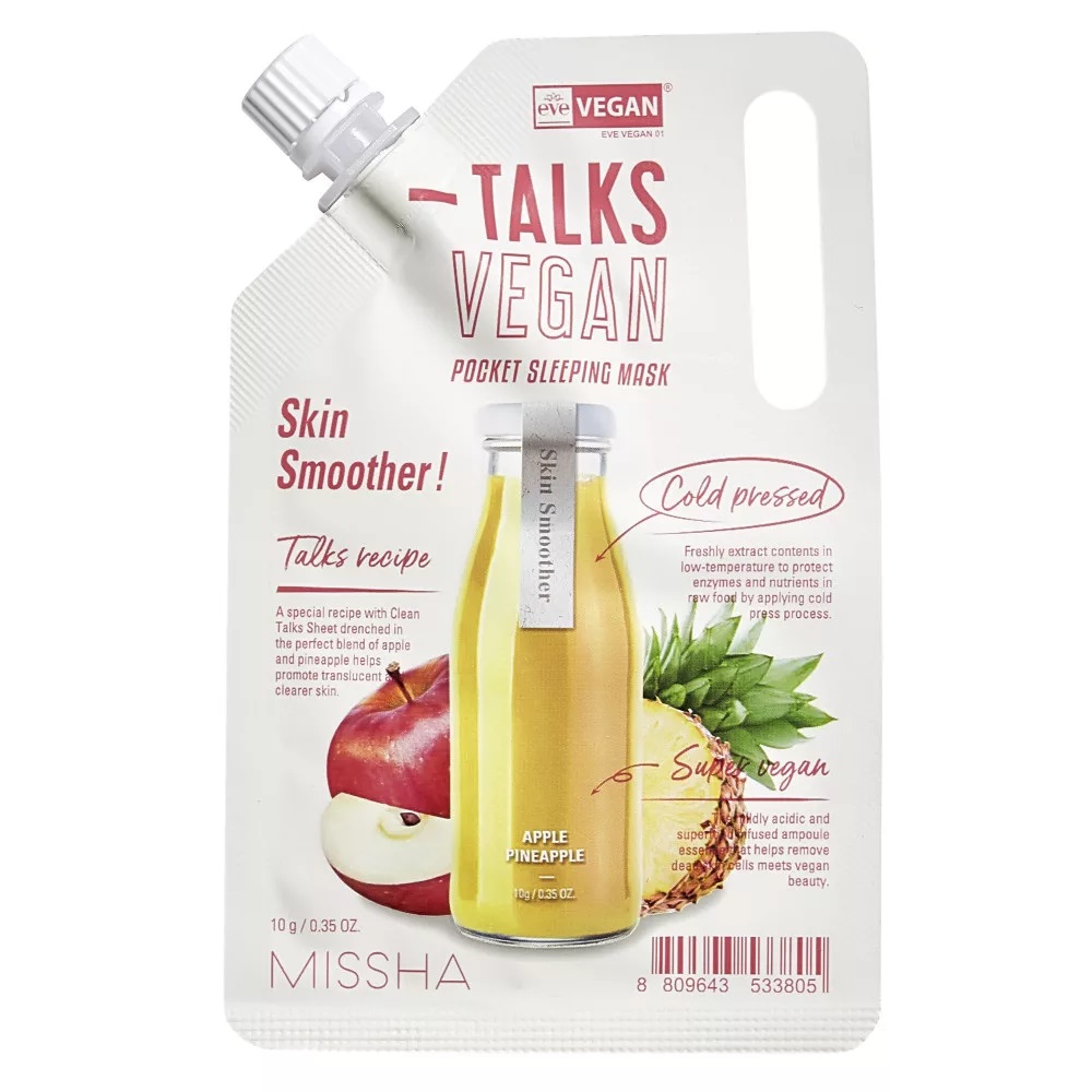 Talks Vegan Squeeze Pocket Sleeping Mask Exfoliačná Nočná Maska Na Drsnú Pleť Skin Smoother 10g
