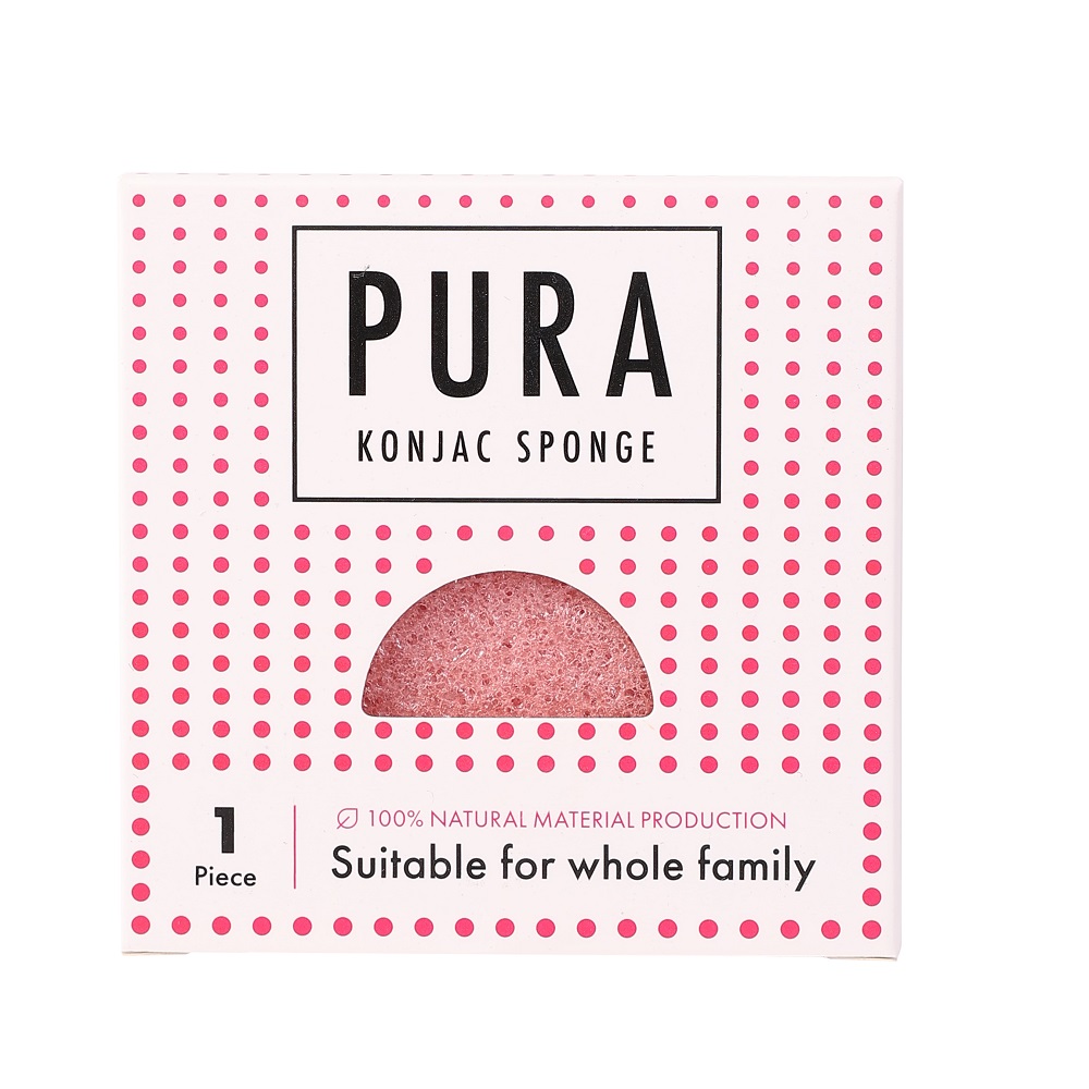 Pura Konjac Sponge Hubka Na Umývanie Tváre Ružová