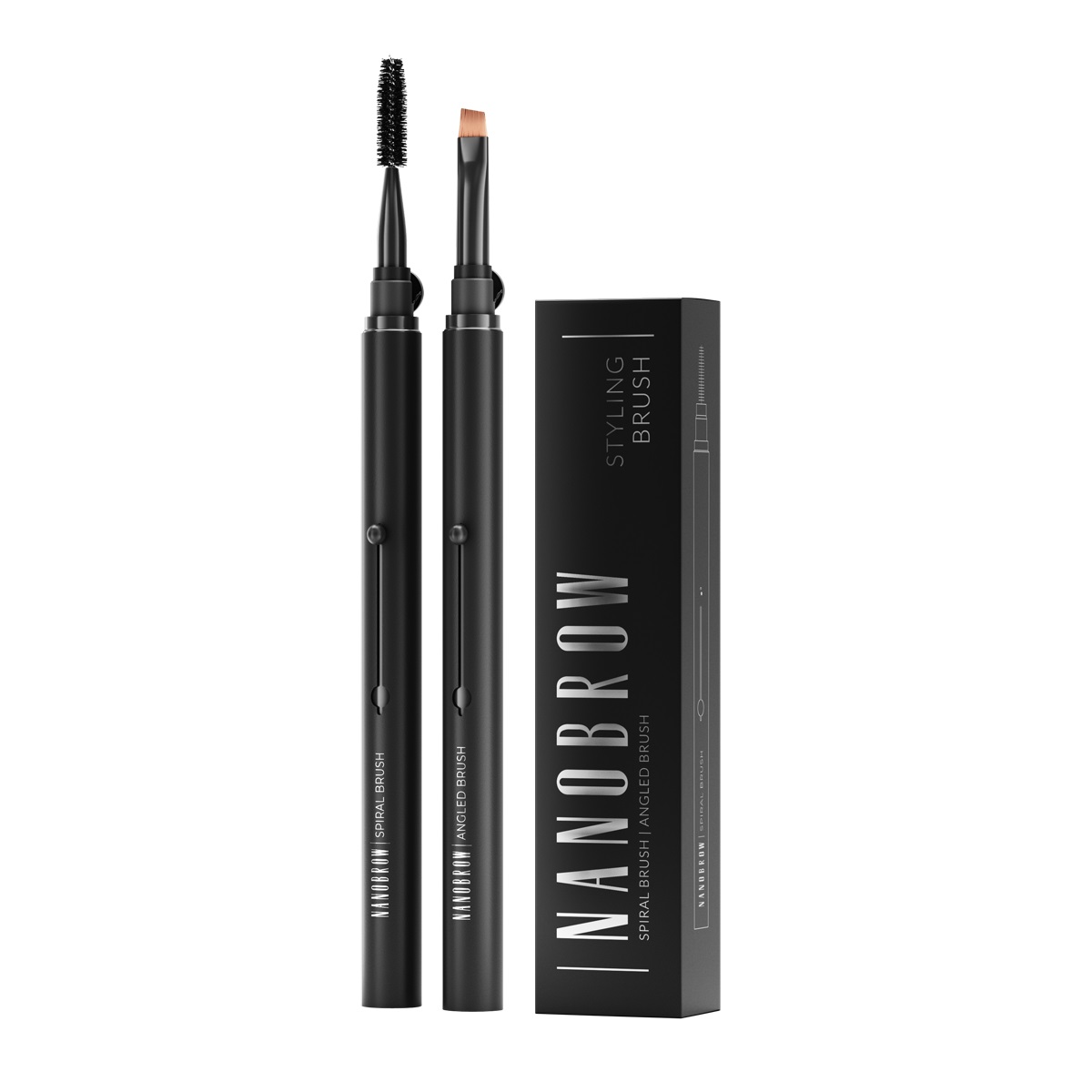 Akcesoria Styling Brush – Vysúvací šTetec Na Nanášanie Kozmetiky + Kefka Na čEsanie A Tvarovanie Obočia A Rias