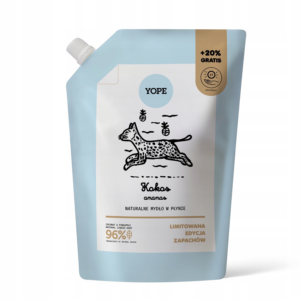Refill Naturalnego Mydła Do Rąk Náhradná Náplň Prírodného Tekutého Mydla Kokos A Ananás 600 Ml