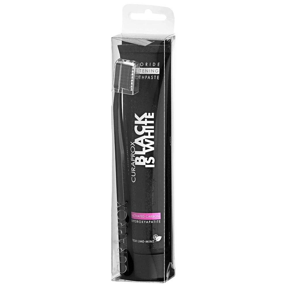 Black Is White Sada Zubnej Pasty 90 Ml + Zubná Kefka