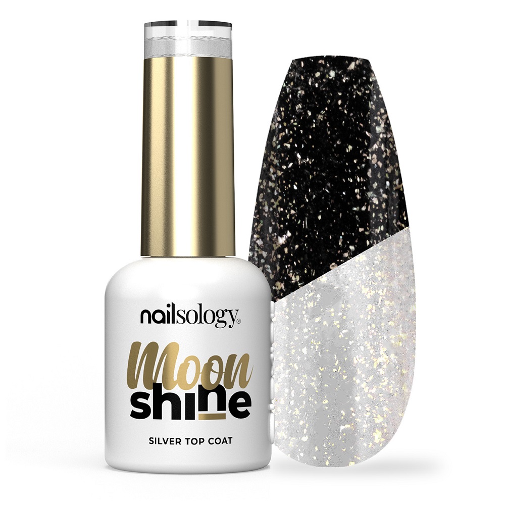 Nailsology Moon Shine Strieborný Brokátový Hybridný Lak Na Nechty 8 Ml
