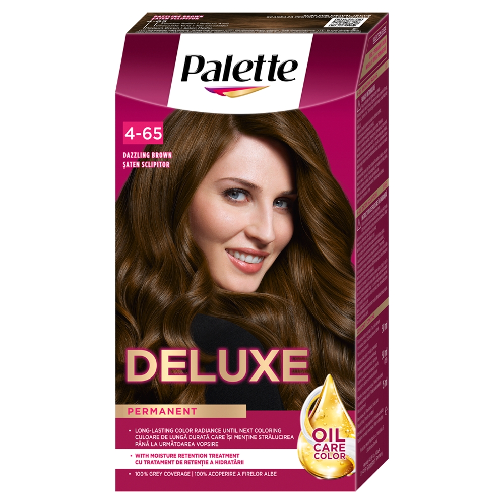 Deluxe Oil-Care Color Permanent Na Vlasy S Mikro Olejovou Farbou 760 (4-65) Dazzling Brown