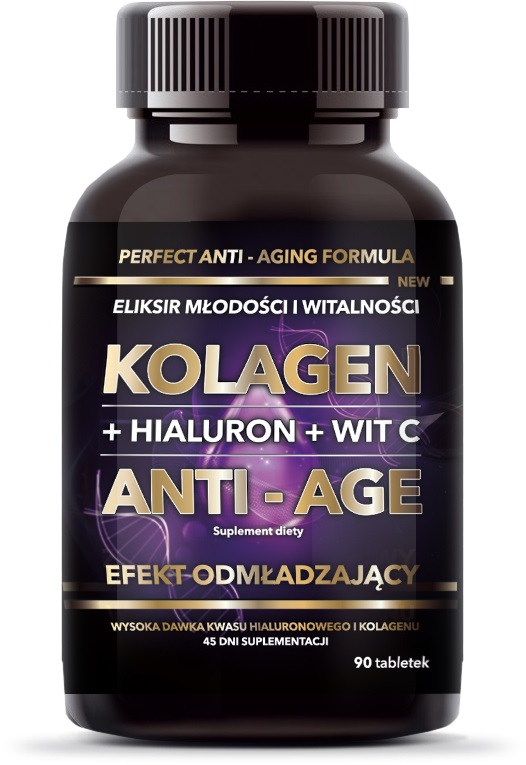 Kolagén + Hyaluron + Vitamín C Anti-Age Doplnok Stravy 90 Tabliet